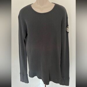 EVER Mens Slim Fit Long Sleeve Round Neck Thumbhole Gray Top Shirt Sweater Sz XL